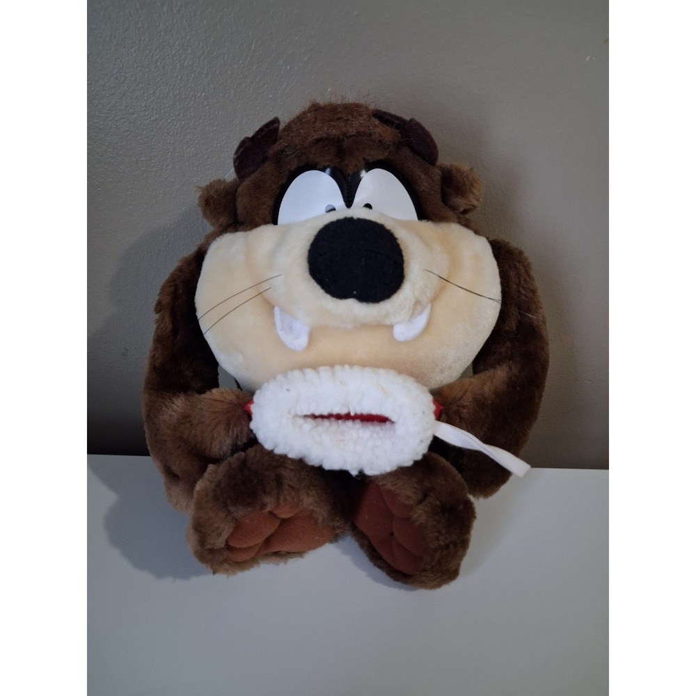 Tazmanian TAZ Devil Plush Looney Tunes Red Xmas Stocking 1997 Vintage Applause
